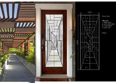 ドア、側光、トランサムのための発動を促された白く装飾的なパネル ガラス