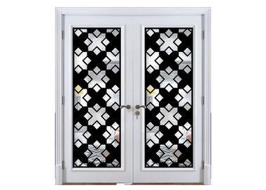 古典的な現代マットのX 96の黒い卵形の鉄のドア ガラス40 inに