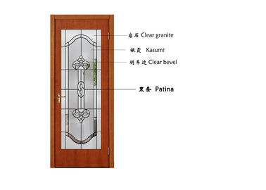 北極は利用できる窓のドアのスーツの装飾的な曇らされたガラスの黄銅/ニッケル/古さびを模造しました