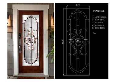 黒いChromeが付いている古典的な熱/健全な絶縁材のドアの芸術ガラス シート