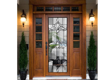 ドアは斜めの明確な芸術のガラス シート、装飾的なパネル ガラスを刺繍しました